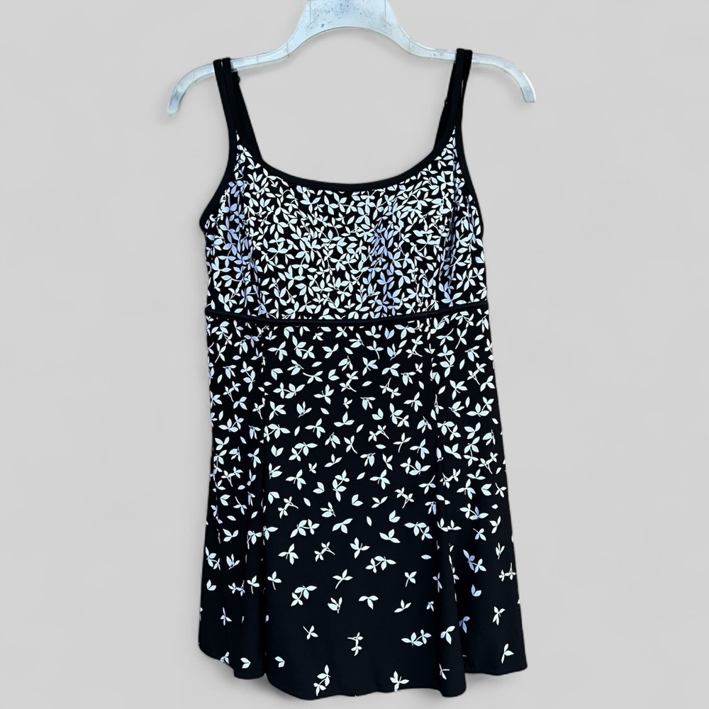 Great Lengths Swim b & w swim dress attached pant